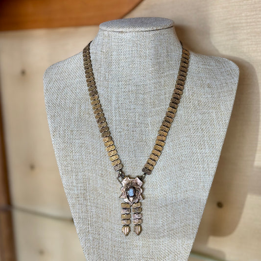 1800s Antique Gold Filled Carved Cameo Necklace Bookchain