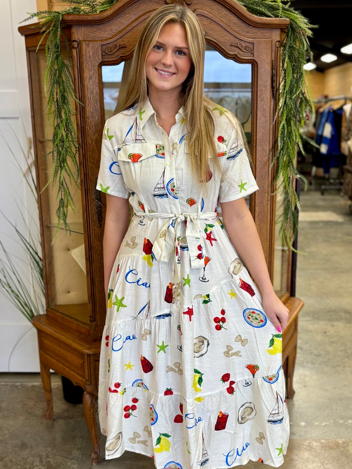 Summer Destination Printed Midi