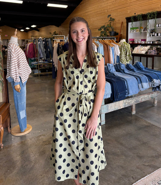 Dotty Sage Dress
