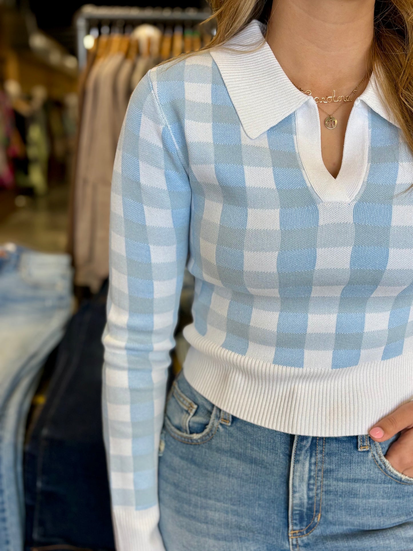 Check Mate Sky Sweater