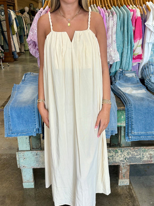 Tan Rope Twist Midi Dress