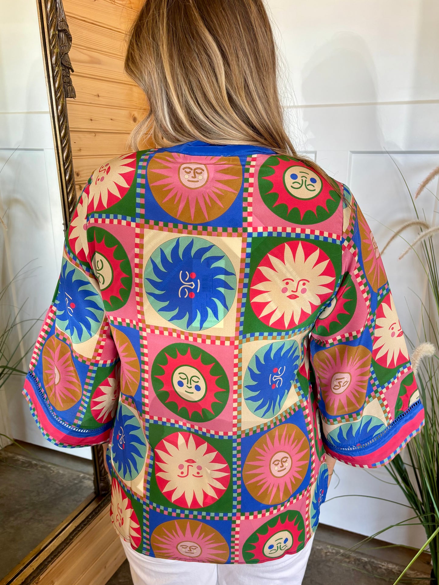 Front Tie Villa Blouse