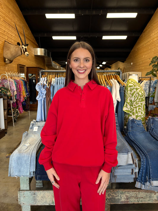 Cherry Pie Collared Pullover