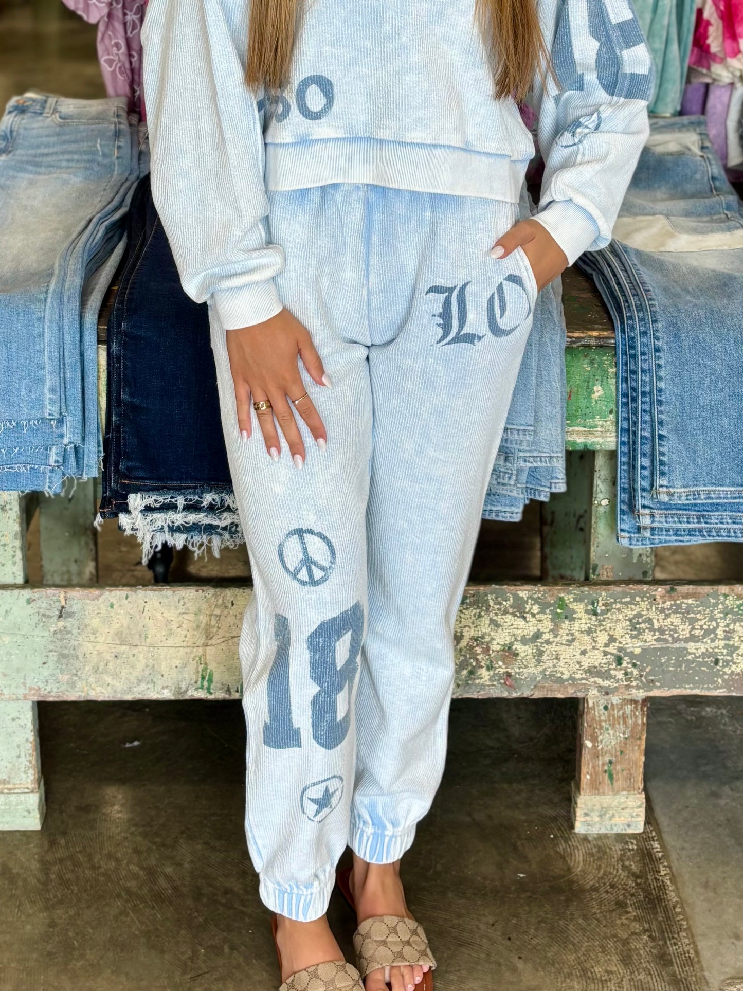 Washed Love Rib Jogger Pant