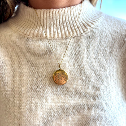 "E" Engraved Locket