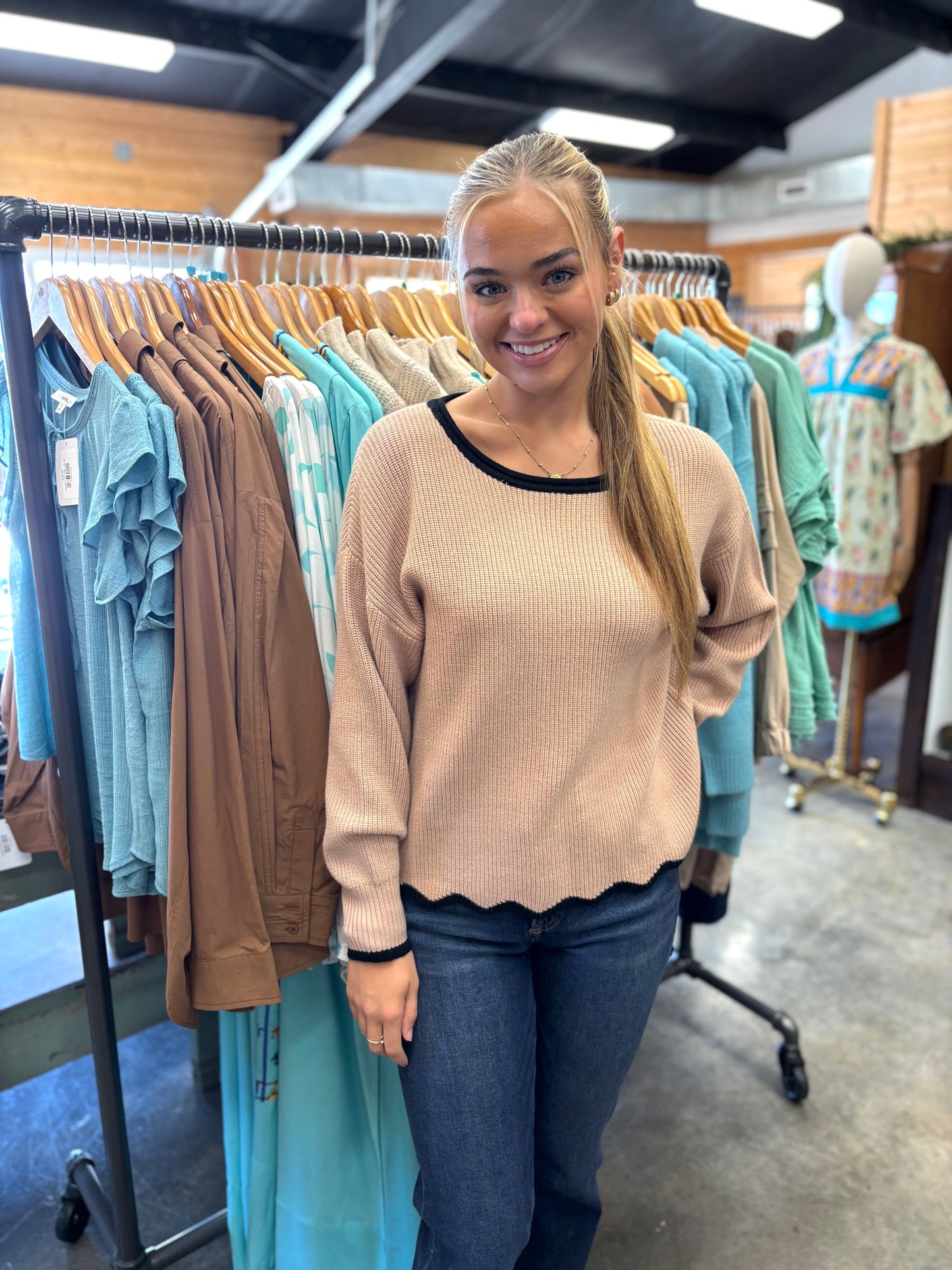 Sandy Scalloped Sweater