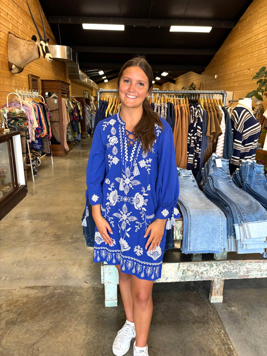 Alba Tie Front Kimono Sleeve Dress