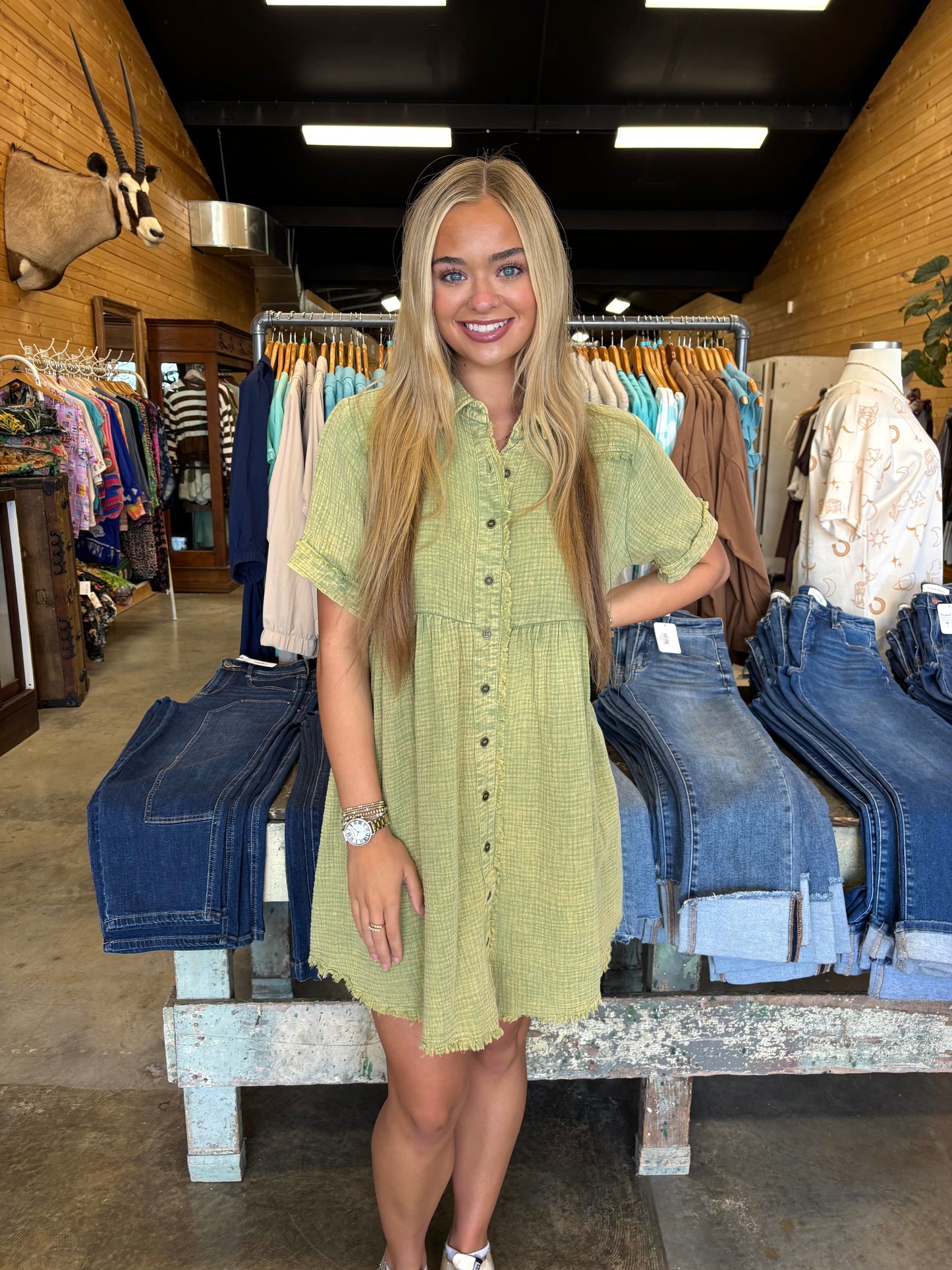 Casual Collared Mini Dress