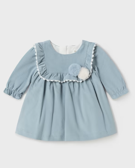 Ruffled Ribbed Puff Ball Dress