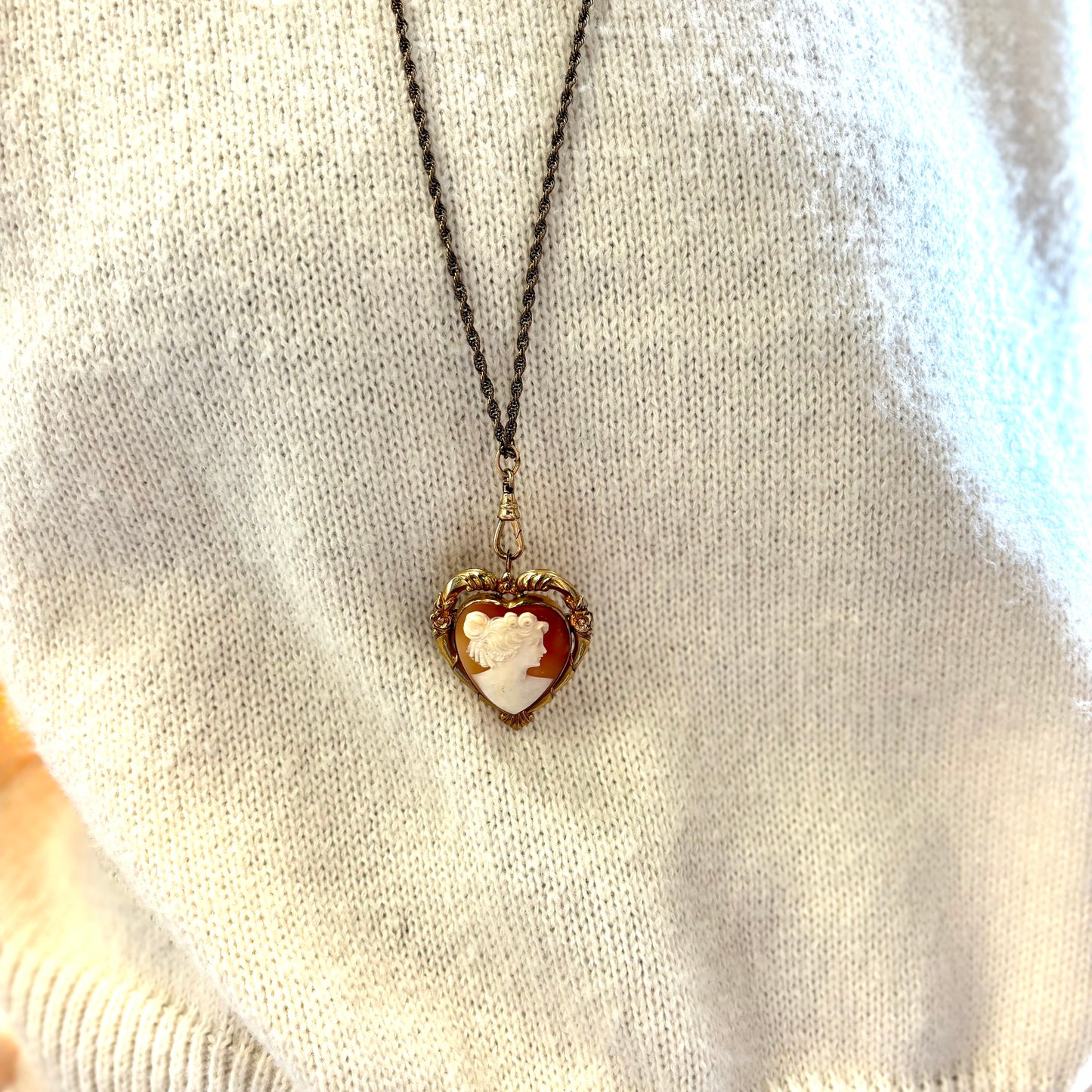 Gold Filled Cameo Heart Necklace