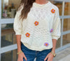 Allie Flower Sweater Top
