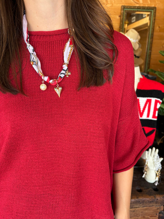 Ruby Red Knit Top