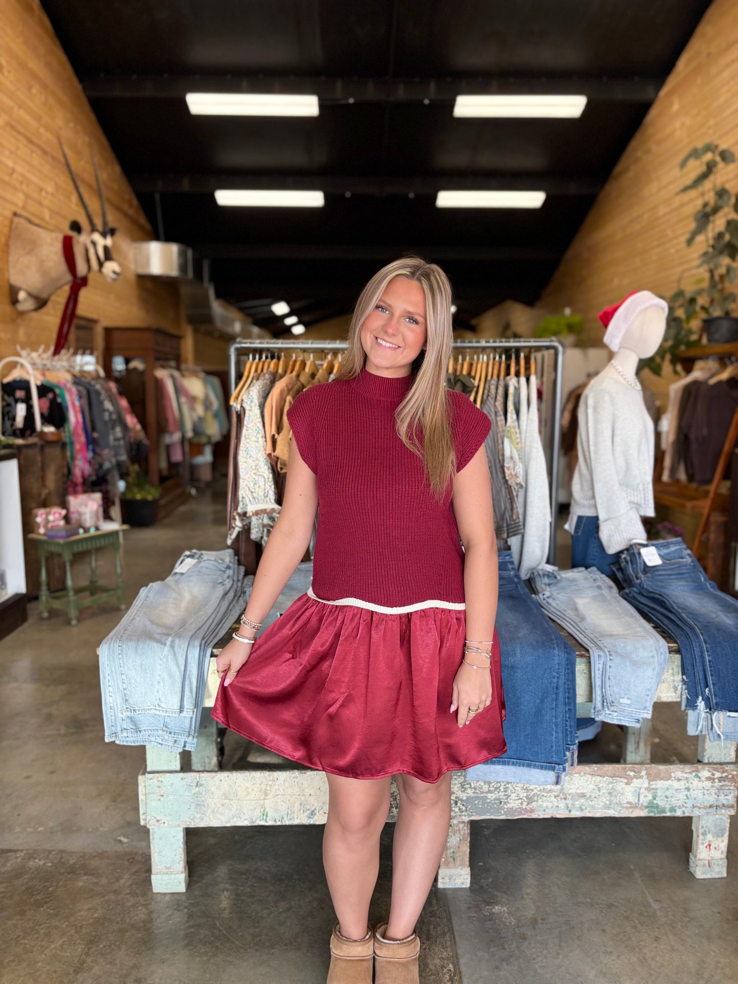 Sweater & Satin Dress