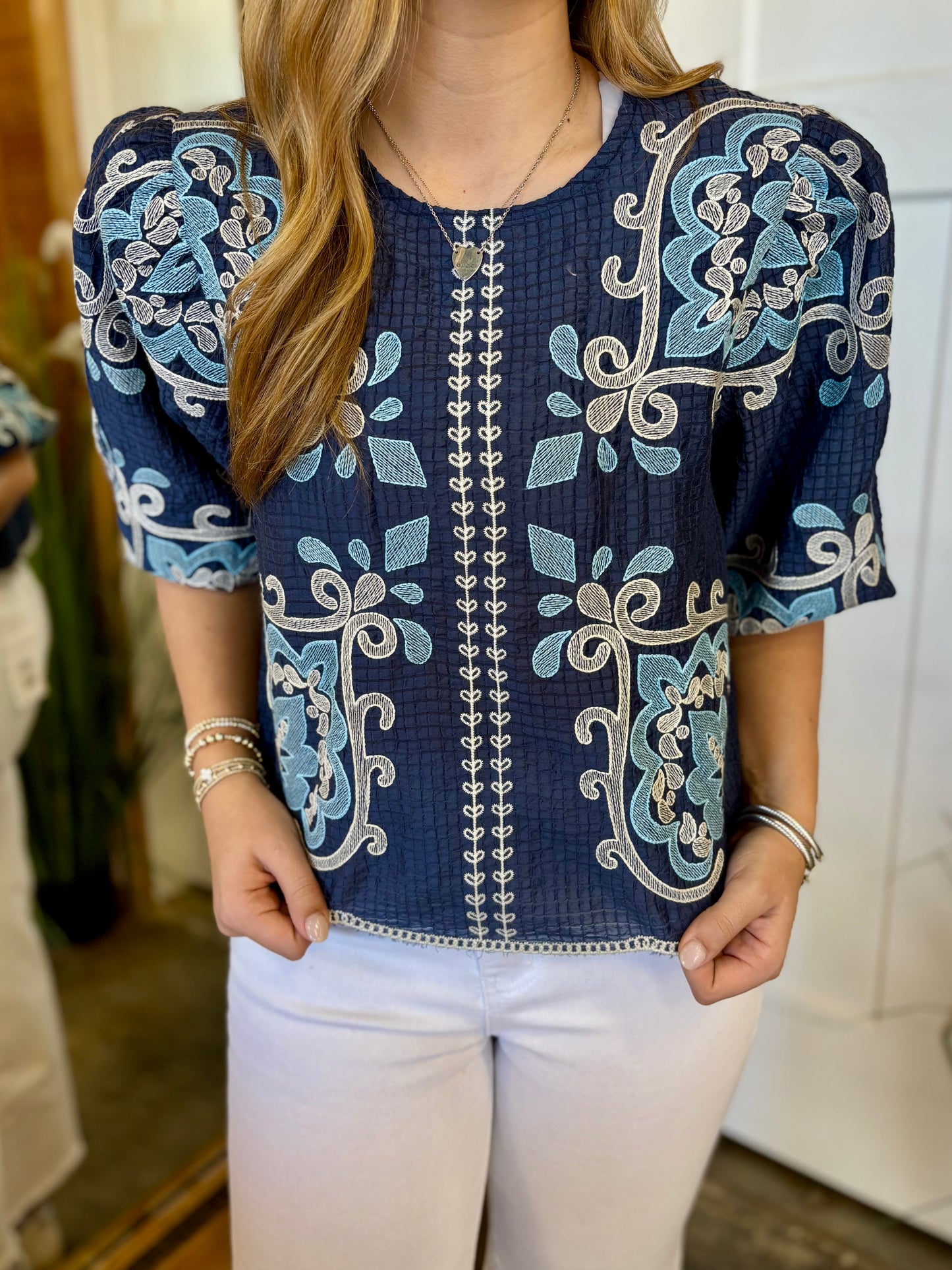 Cecilia Embroidered Top
