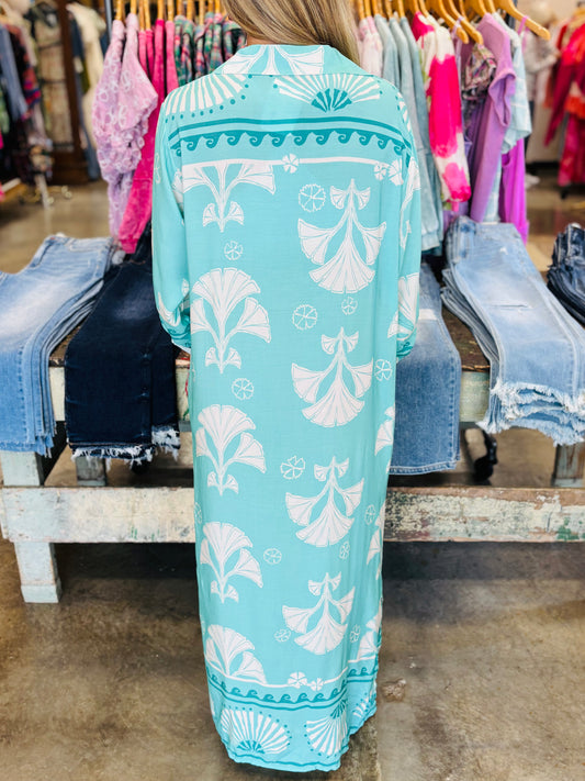 Mint Button Up Shirt Dress