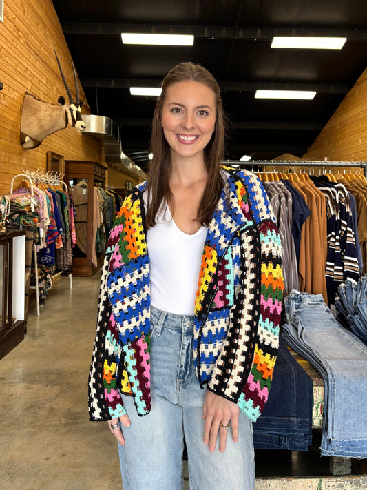 Colorful Crochet Cardigan
