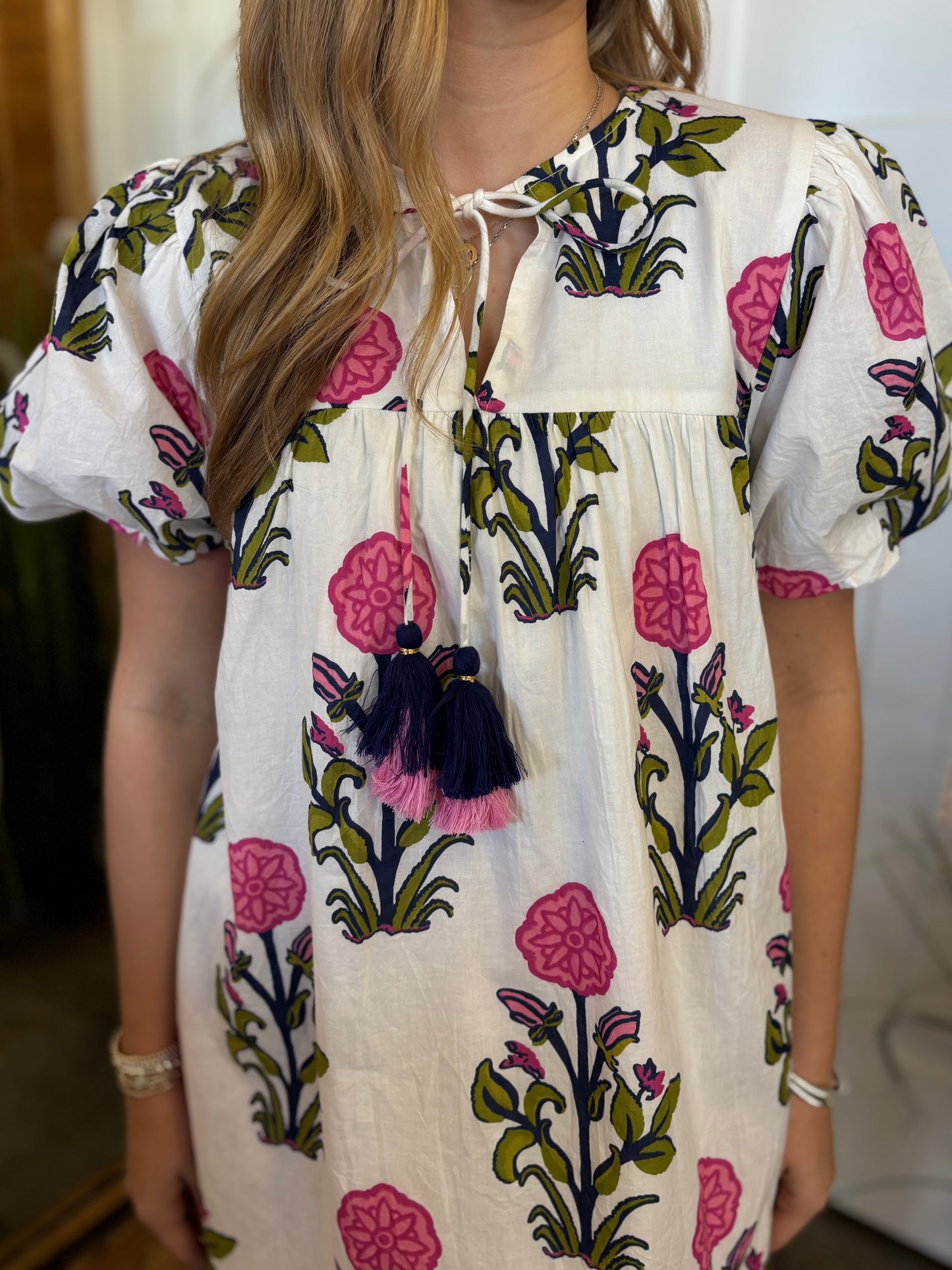 Connie Printed Puff Sleeve Dress