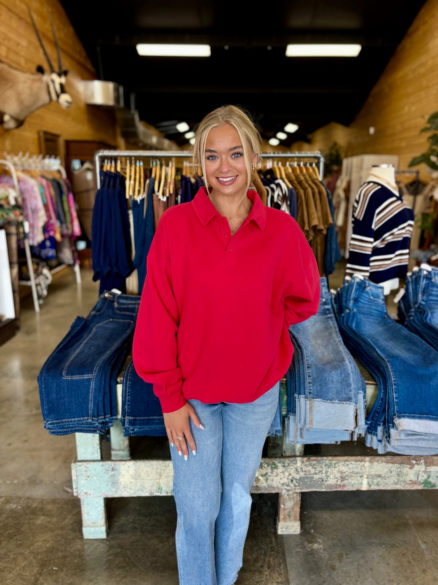 Cherry Pie Collared Pullover