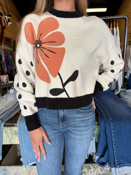 Floral & Polka Dot Sweater