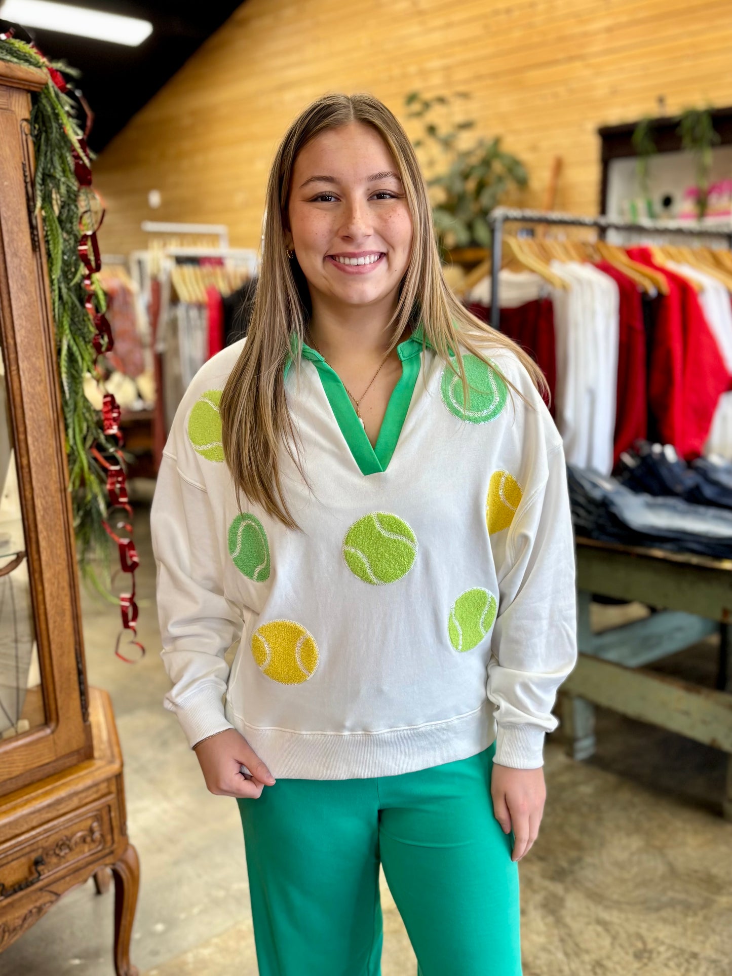 Tennis Ball Sequins Sweater