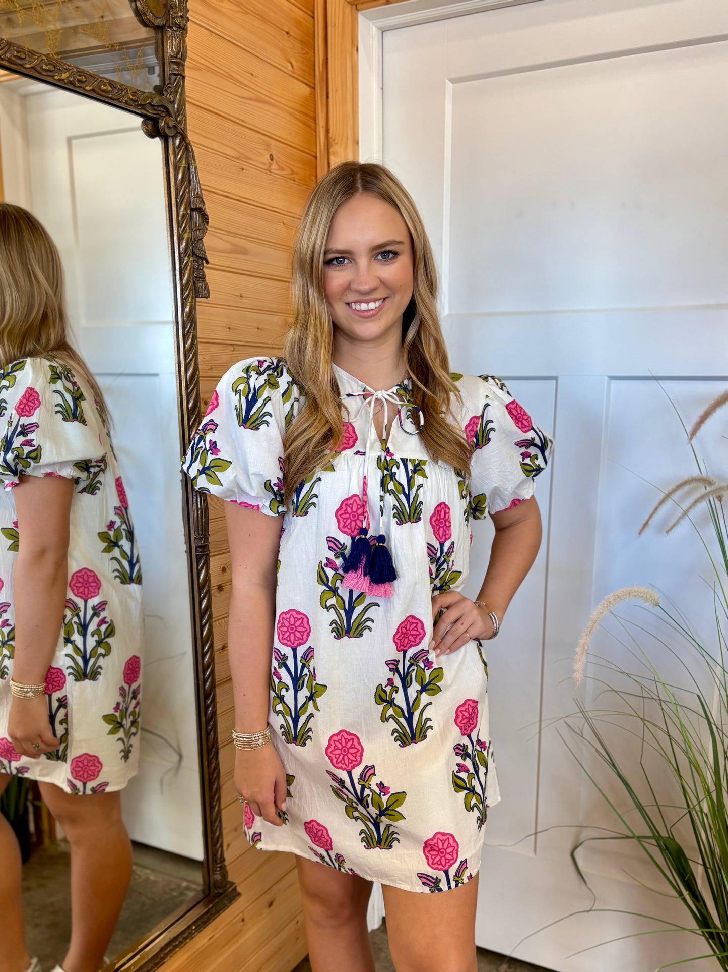 Connie Printed Puff Sleeve Dress