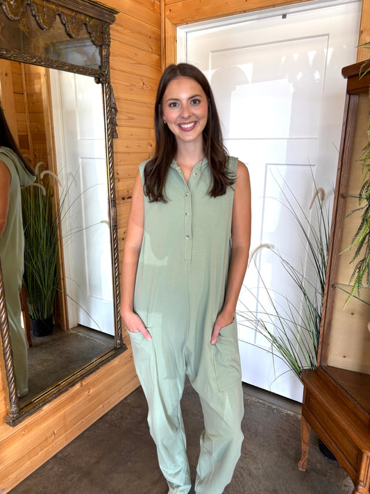 Harem Sage Jumpsuit