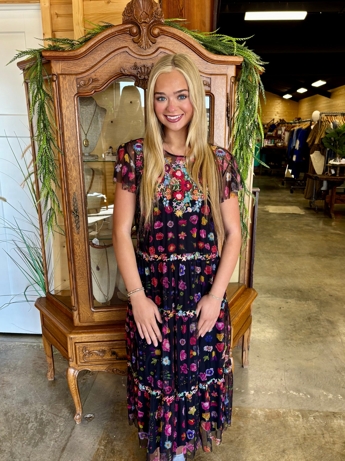 Rheia Tiered Mesh Dress