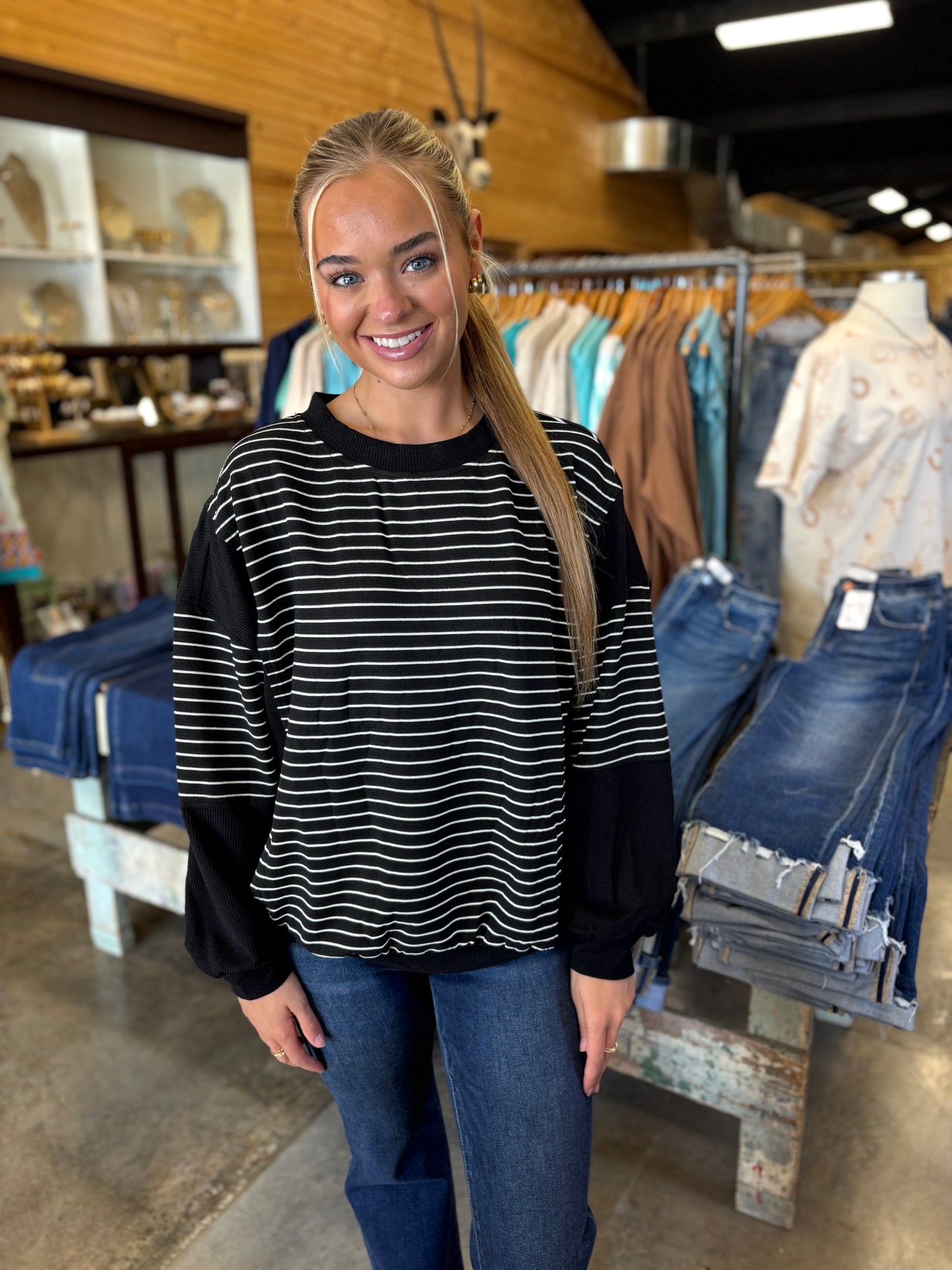 Sweet Contrast Striped Top