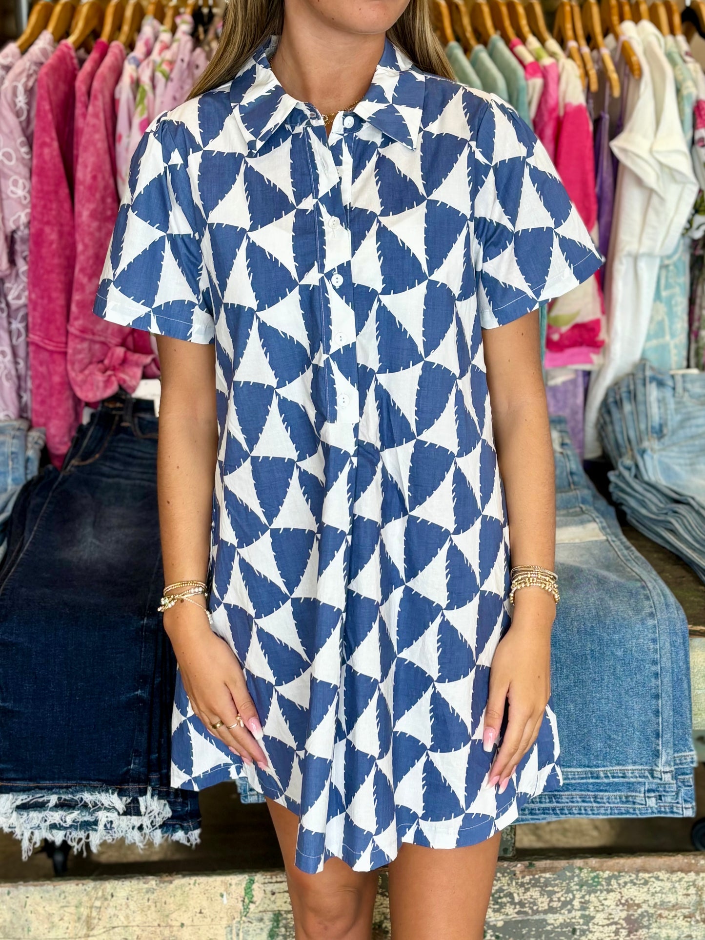 Quilt Stitch Printed Dress