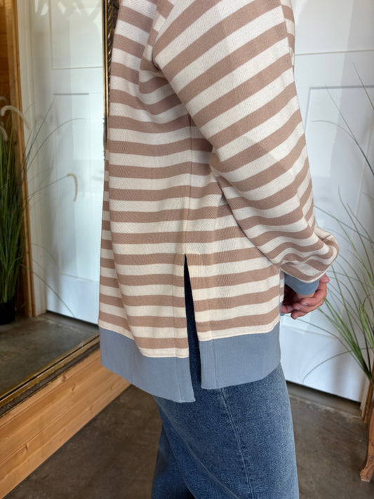 Blue Striped Sweatshirt