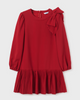 Crepe Ruffle Bow Dress