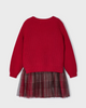 Plaid Tulle Dress w/ Knit Sweater