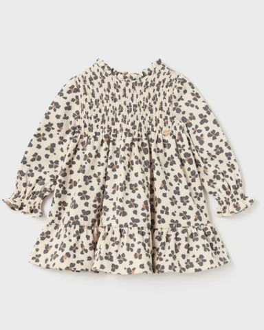 Cheetah Print Smocked Dress
