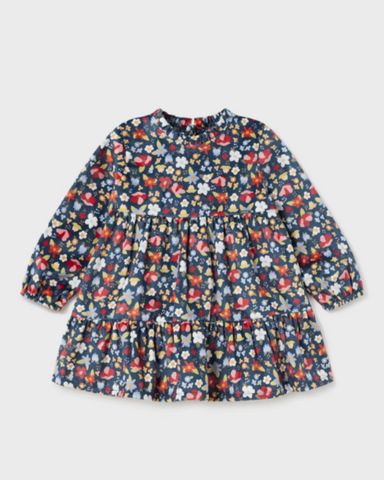 Fall Floral Velvet Dress