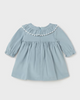 Ruffled Ribbed Puff Ball Dress