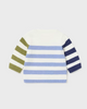 Striped Buttoned Shoulder Sweater