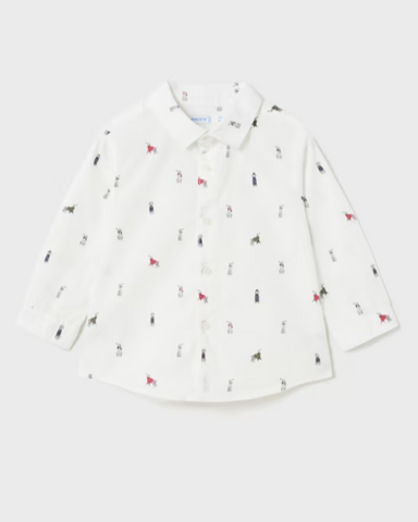 Collared Puppy Dog Boy Button Up