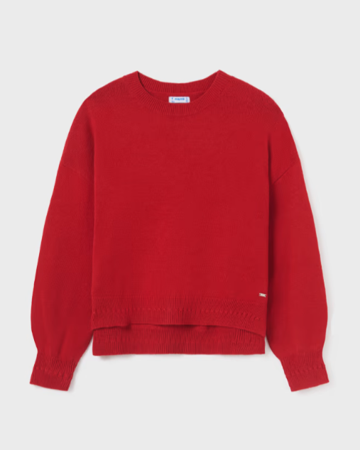 Red Basic Knitted Sweater